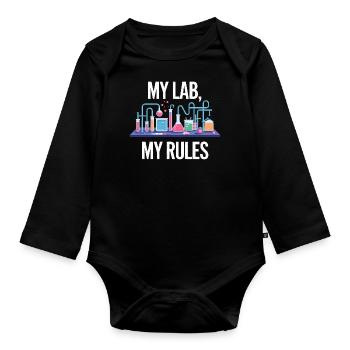 Mein Labor, Meine Regeln - Baby Bio-Langarm-Body - Schwarz - Vorne