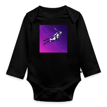 Deep Sea Diver: Expedition into the Dark World - Organic Longsleeve Baby Bodysuit - black - Front