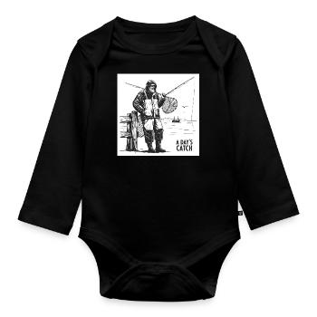 From Hook to Catch: The World of Fishing - Organic Longsleeve Baby Bodysuit - black - Front