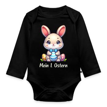 Mein Erstes Ostern - Baby Bio-Langarm-Body - Schwarz - Vorne