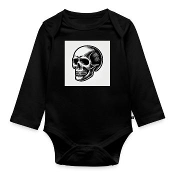 Skull: Symbol of death and rebellion - Organic Longsleeve Baby Bodysuit - black - Front