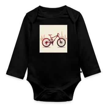 Herzschlag & Adrenalin – Mountainbike-Liebe - Baby Bio-Langarm-Body - Schwarz - Vorne