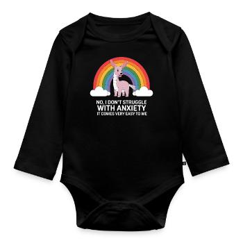 Don't worry, I'm a professional - Organic Longsleeve Baby Bodysuit - black - Front