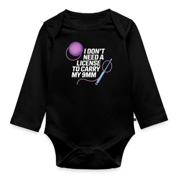 Je n’ai pas besoin de certificat pour ma laine - Body Bébé bio manches longues - noir - Devant