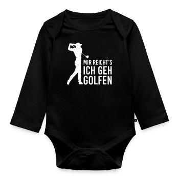 Golf Golfer Geschenk Golfschläger Sport Golf Hole - Baby Bio-Langarm-Body - Schwarz - Vorne