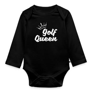 Golf Queen Cadeau Golf Clubs Sports Femme Femmes - Body Bébé bio manches longues - noir - Devant