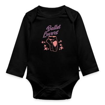 Ballet Ballerine Ballet danseuse femmes disant - Body Bébé bio manches longues - noir - Devant