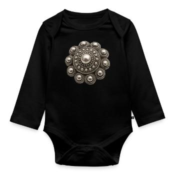 Zeeland-Knopf - Baby Bio-Langarm-Body - Schwarz - Vorne
