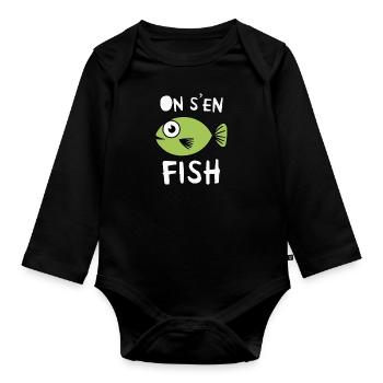 Fisch, den wir fischen - Baby Bio-Langarm-Body - Schwarz - Vorne