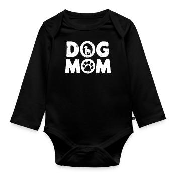 Dog Mom Gift Saying Pets Dog Dog - Organic Longsleeve Baby Bodysuit - black - Front