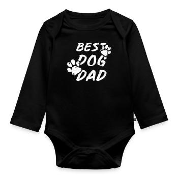 Gift Saying Pets Dog Dog Dad Paws - Organic Longsleeve Baby Bodysuit - black - Front
