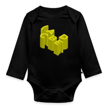 Stylish minimalist design - Organic Longsleeve Baby Bodysuit - black - Front