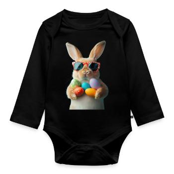 Osterhase - Baby Bio-Langarm-Body - Schwarz - Vorne