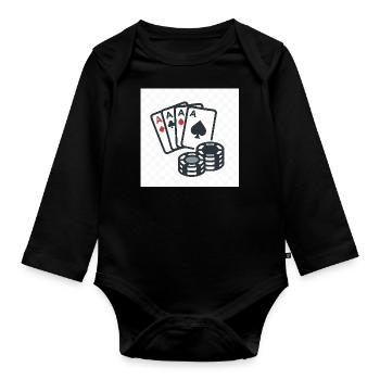 Poker : le jeu des rois et le maître du bluff - Body Bébé bio manches longues - noir - Devant