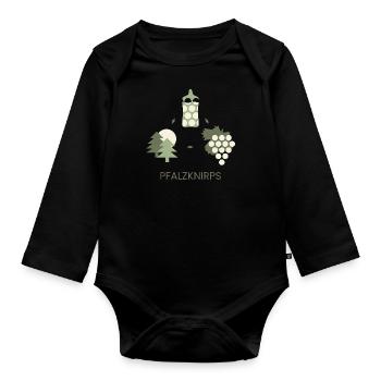 Pfalzknirps in Grün - Baby Bio-Langarm-Body - Schwarz - Vorne