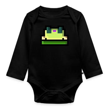 Pixel Frosch - Baby Bio-Langarm-Body - Schwarz - Vorne