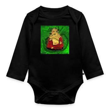 Buddha - Organic Longsleeve Baby Bodysuit - black - Front