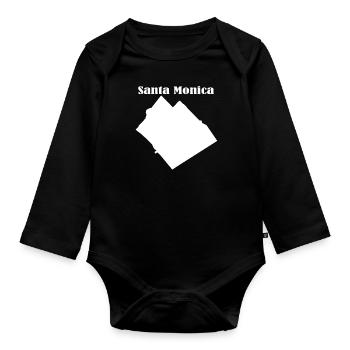 Santa monica L.A. white - Organic Longsleeve Baby Bodysuit - black - Front