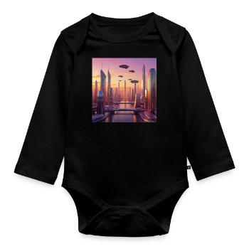 Kunst - Baby Bio-Langarm-Body - Schwarz - Vorne