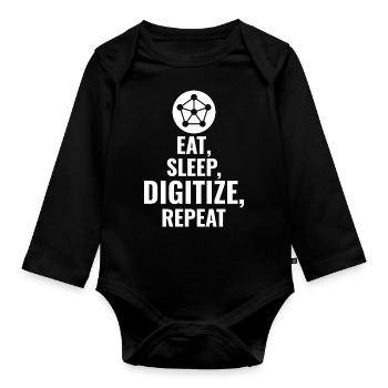 GIS Mapping Data Analysis Spatial Cartography - Organic Longsleeve Baby Bodysuit - black - Front