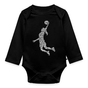 Basketball Player Typography Women's Basketball Girl - Organic Longsleeve Baby Bodysuit - black - Front