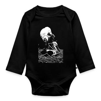 Storch - Baby Bio-Langarm-Body - Schwarz - Vorne