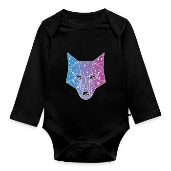 Loup galactique - Body Bébé bio manches longues - noir - Devant