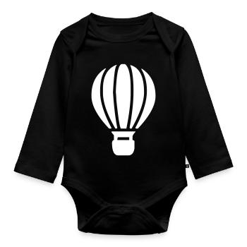 Une montgolfière - Body Bébé bio manches longues - noir - Devant