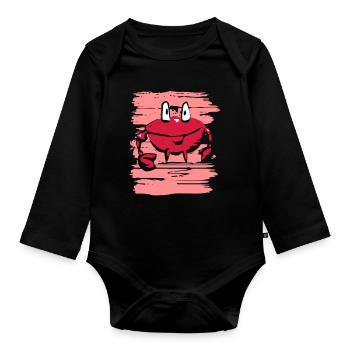 Crabe drôle - Body Bébé bio manches longues - noir - Devant