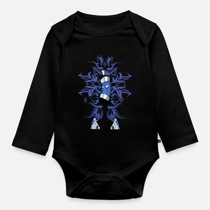 Graffiti - Baby Bio-Langarm-Body - Schwarz