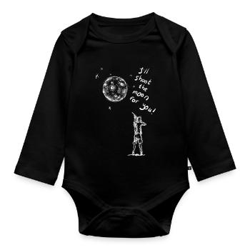 I ll shoot the moon (white) - Organic Longsleeve Baby Bodysuit - black - Front