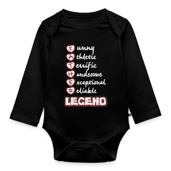 Vatertag, Vatertag, Vatertag, Vatertag - Baby Bio-Langarm-Body - Schwarz - Vorne