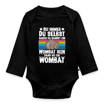 Wombat - Baby Bio-Langarm-Body - Schwarz - Vorne