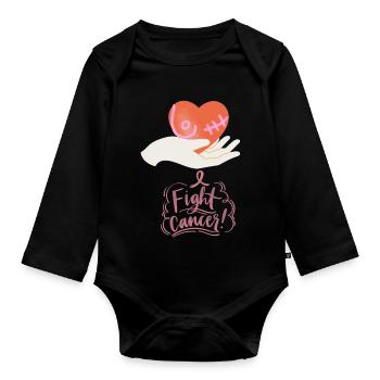 Kampf gegen Krebs - Baby Bio-Langarm-Body - Schwarz - Vorne