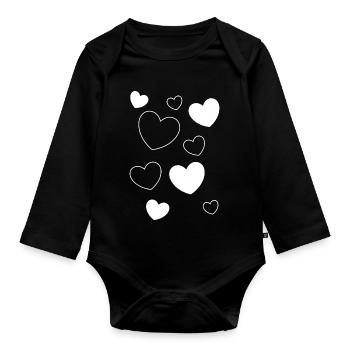Saint-Valentin, Saint-Valentin, Saint-Valentin - Body Bébé bio manches longues - noir - Devant