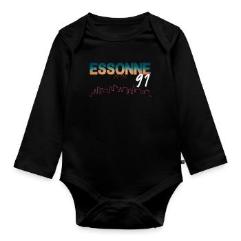 Essonne 91 - Baby Bio-Langarm-Body - Schwarz - Vorne
