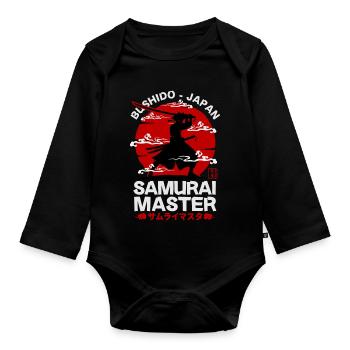 Samurai Master Series - Bushido Japan : Schwarz - Baby Bio-Langarm-Body - Schwarz - Vorne