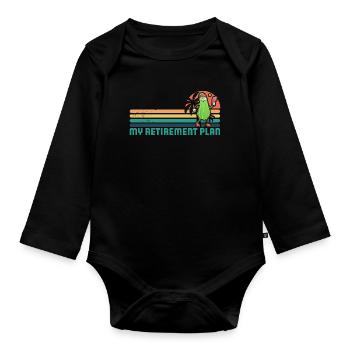 Pickelball Gurke Pickle Schläger Lustig - Baby Bio-Langarm-Body - Schwarz - Vorne