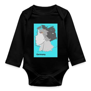 Germany Gradient Map - Organic Longsleeve Baby Bodysuit - black - Front