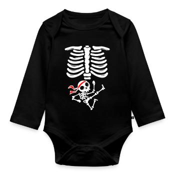 Baby bump Mother Pregnant Pregnancy Baby - Organic Longsleeve Baby Bodysuit - black - Front