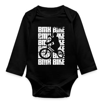 BMX Bike - Baby Bio-Langarm-Body - Schwarz - Vorne