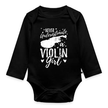 Geigenmädchen - Baby Bio-Langarm-Body - Schwarz - Vorne