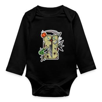 Tarot Abîmé Halloween ! - Body Bébé bio manches longues - noir - Devant