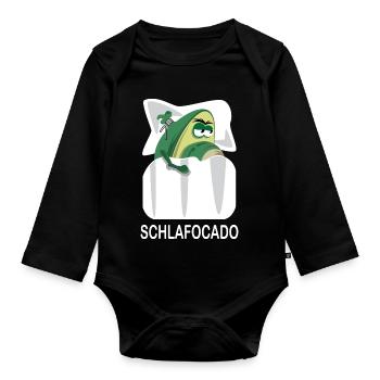Schlafocado Avocat Chemise De Nuit Officiellement Drôle - Body Bébé bio manches longues - noir - Devant