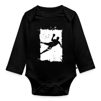 Illustration de destruction d’explosion de lancer de handball - Body Bébé bio manches longues - noir - Devant