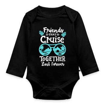 Kreuzfahrturlaub mit Freunden - Baby Bio-Langarm-Body - Schwarz - Vorne
