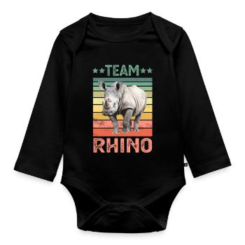 Rhinoceros - Organic Longsleeve Baby Bodysuit - black - Front