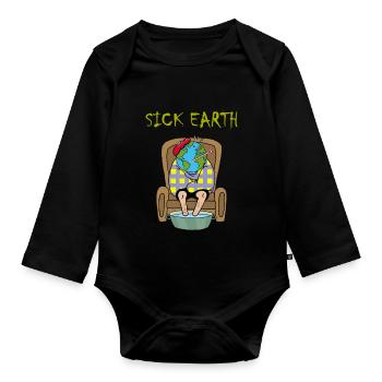 Sick Planet - Organic Longsleeve Baby Bodysuit - black - Front