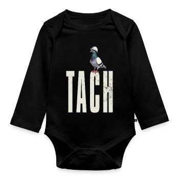 Tach Ruhrpott Taube Begrüßung Traditionell hell - Baby Bio-Langarm-Body - Schwarz - Vorne