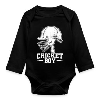 Cricket masculin - Body Bébé bio manches longues - noir - Devant